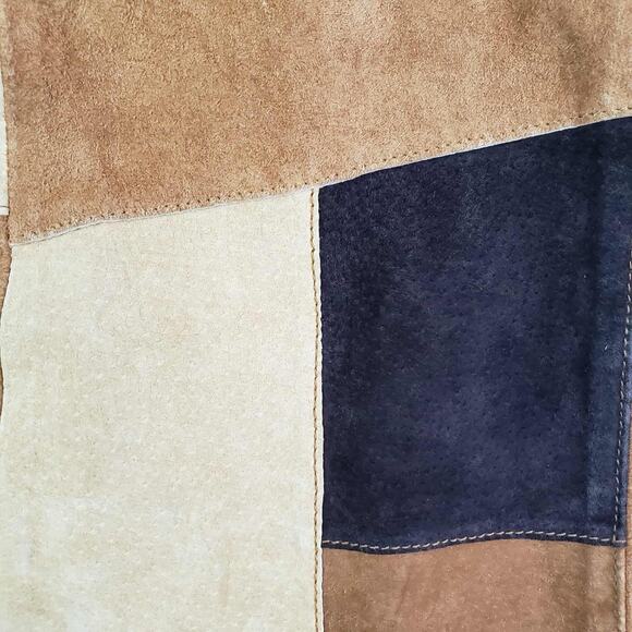 Misdemeanor Vtg Pants Leather Patchwork Low Rise Flare 90s Janet Jackson Y2K - Picture 5 of 12